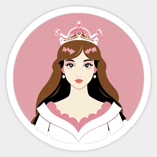 Pink Peachy Princess With Tired Eyes Sticker